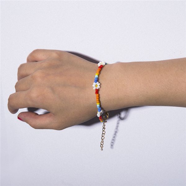

vekno new beaded bracelet creative color rice beads hand-woven flowers adjustable bracelets for women jewelry gifts accessory, Black