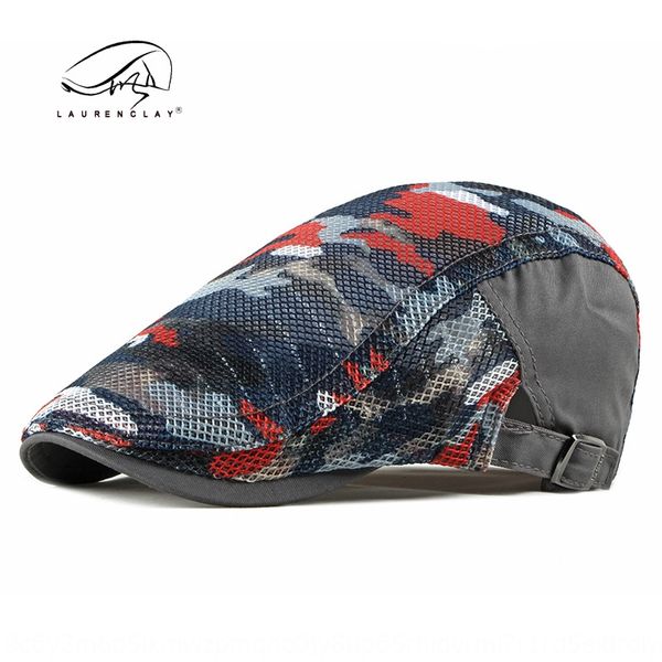 

camouflage duck tongue hat women's sun-proof hat korean sunscreen beret cap mesh breathable beret men's forward cap fashionable, Blue;gray