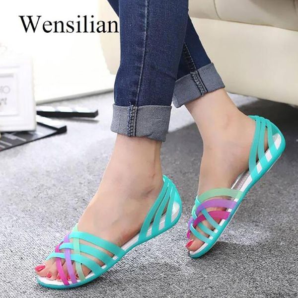 

new jelly shoes women sandals transparent shoes transparent open toe sandals beach ladies slippers, Black