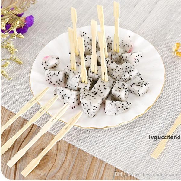 

80pcs/set bamboo fruit fork party buffet cupcake forks wedding festival bar supplies forks disposable convient dessert cak fork bh2299 zx