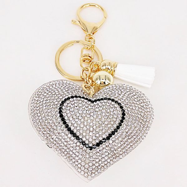 

брелок прекрасный двойные сердца брелок кисточкой подвески мода подарки брелки сумки декоративные товары высокого качества 2020, Silver