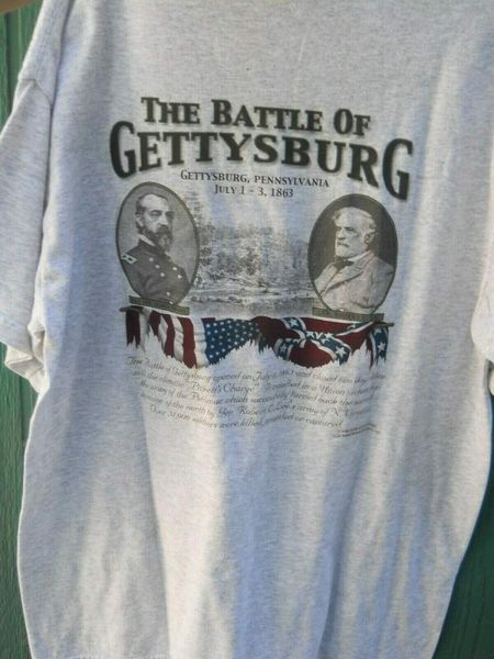 

classic battle of gettysburg mens short sleeve t shirt sz large color grey, Gray;blue
