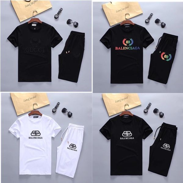 

20ss summer stylist sweatshirt jogging suit men pullover running tracksuits mens short sleeve jogger pants fashion sweat track suits -3xl, Gray