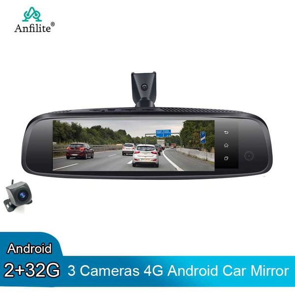 

anfilite 8" ips автомобиль зеркало 4g android 3 камеры видео рекордер gps навигатор adas 2g + 32g rom fhd 1080p автомобильный видеорегистрат