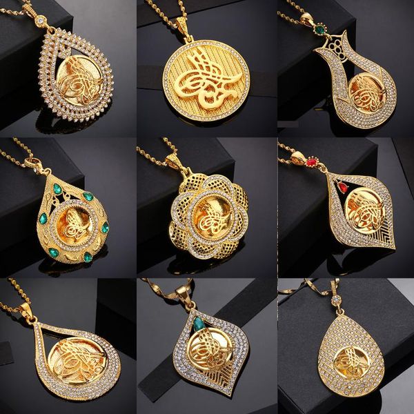 

crystal muslim islam coin necklace women/men gold color turkey wedding jewelry turkish coin lucky pendant never faded, Silver