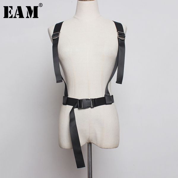 

eam] buckle split joint adjustable black strap belt personality women new fashion tide all-match spring autumn 2020 1d227, Black;brown