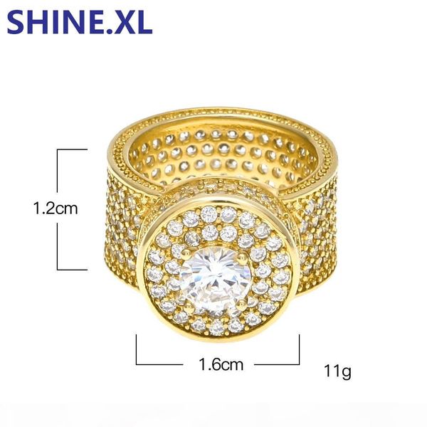 

men hip hop ring iced out gold silver color plated micro pave big zircon with 8 9 10 11 size