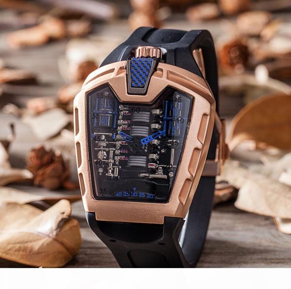 

2019 fashion watches sports mens watches hollow ghost head silicone strap wristwatches quartz men watch whalesale ing, Slivery;brown