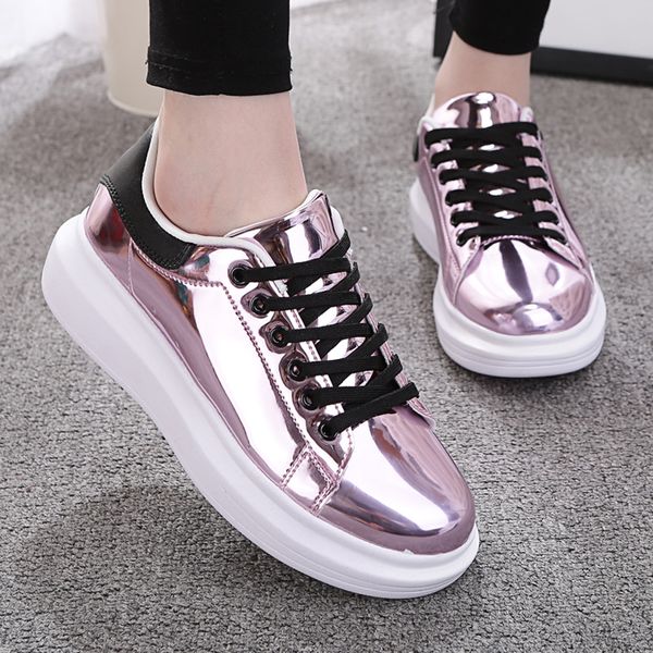 

bling sneakers women casual shoes woman trainers ladies creepers flats outdoor breathable walking footwear loafers, Black