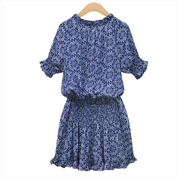 

2020 короткие вскользь женщины платье лета boho стиль цветочных печатей шифон пляж платье туника сарафаны сыпучей мини платье партии, Black;gray