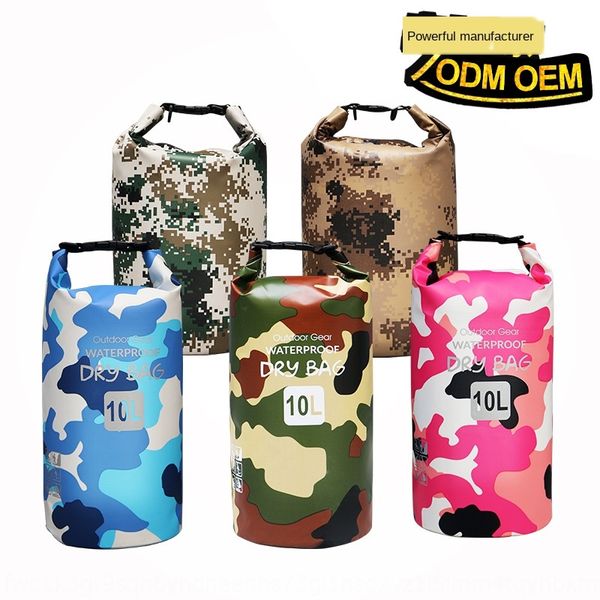 

new pvc camouflage backpack outdoor bucket backpack waterproof waterproof bag folding bucket bag seaside swimming