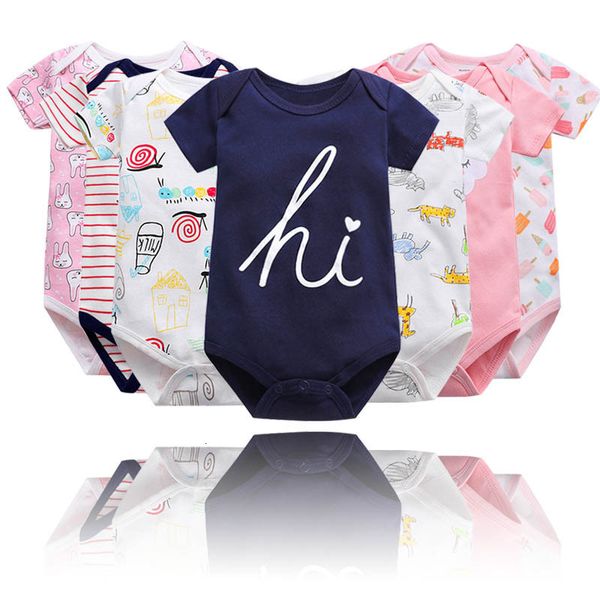 

newborn baby boy girls summer clothes 2020 new cartoon cotton body suit infant baby short sleeve climbing clothes bag fart roupa, Blue