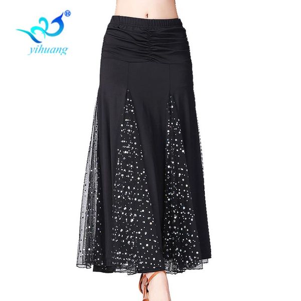 

new 2020 ballroom dance custome comepetition skirt modern tango standard dancewear skirts for ladies latin salsa rumba #2813, Black;red