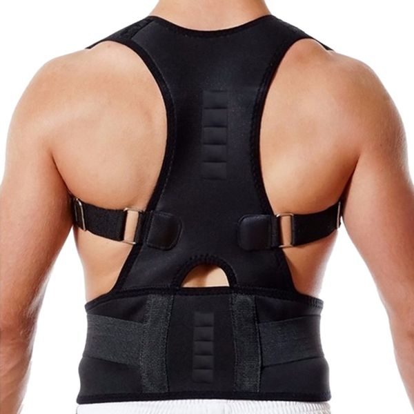 

back support magneticcorrection belt shaping body protection posture hunchback correcting spine, Black;blue
