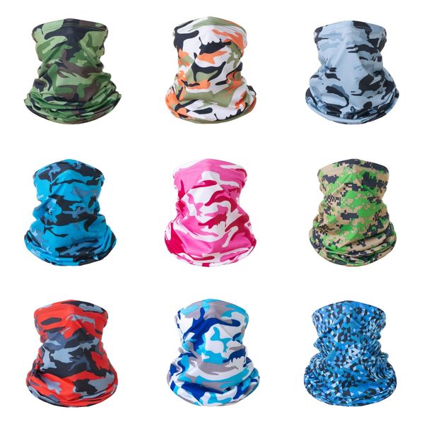 

solid color and camouflage skull scarf neck gaiter bandana, , women men multicolor magic fashion head face #464#935#242, Black