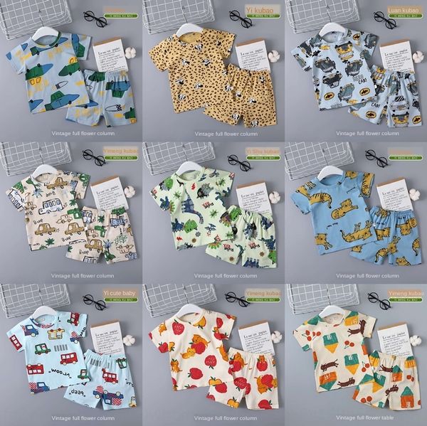 

qqb0f 2020 летней одежды корейский печатных короткими рукавами шорты круглый воротник детский мультфильм под мужской домашней одежды костюм