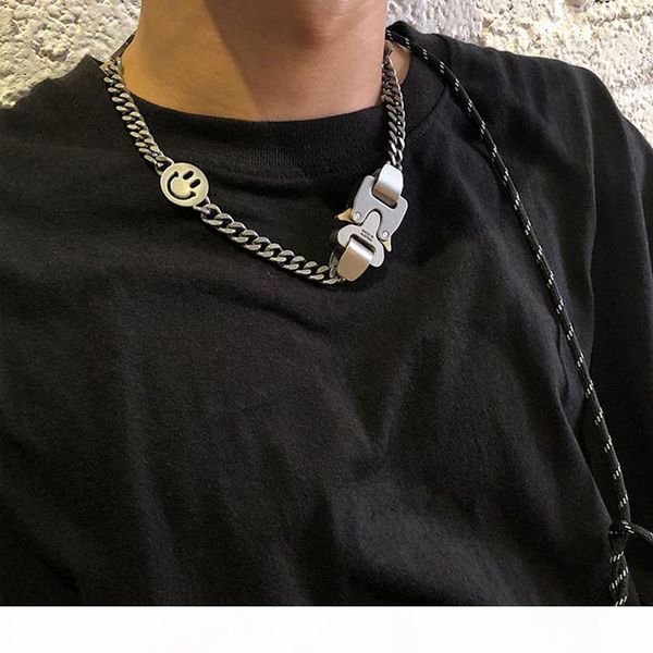 

wholesale hop alyx hero chain necklace men women high street smiley pearl alyx accessories titanium steel metal alyx necklace, Silver