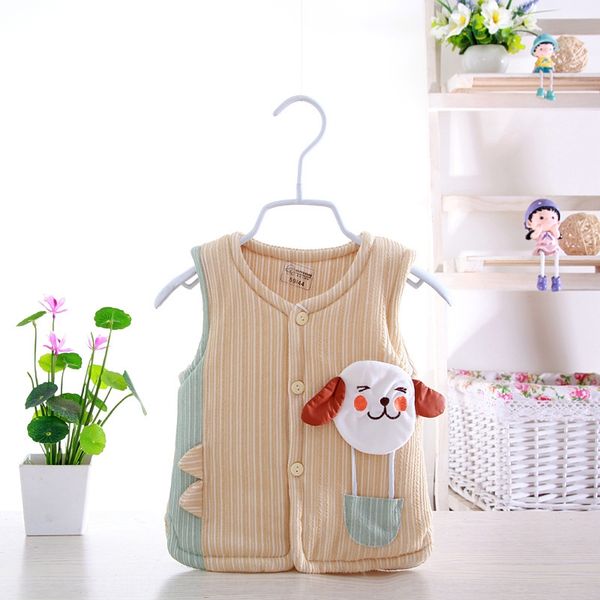

sqhnq autumn and winter thickened children's waistcoat jacquard vest pure cotton baby waistcoat cartoon breathable jacquard baby boysan, Camo