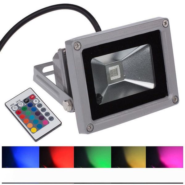 

wholesale rgb 10w led flood light ac85-265v led outdoor lighting reflector spot floodlight with remote control waterproof ip65