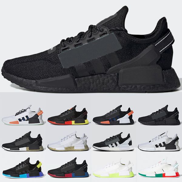 

nmd r1 running shoes men women mexico city munich triple black white signal coral aqua metallic gold mens trainers sports sneakers size 5-11, White;red