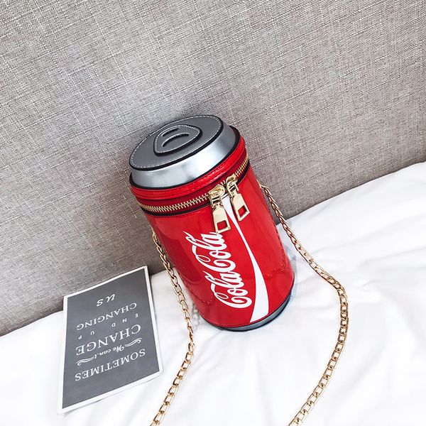 

new cartoon cute women bag creative personality funny cola bottle shoulder bag fashion wild bag soft pu female