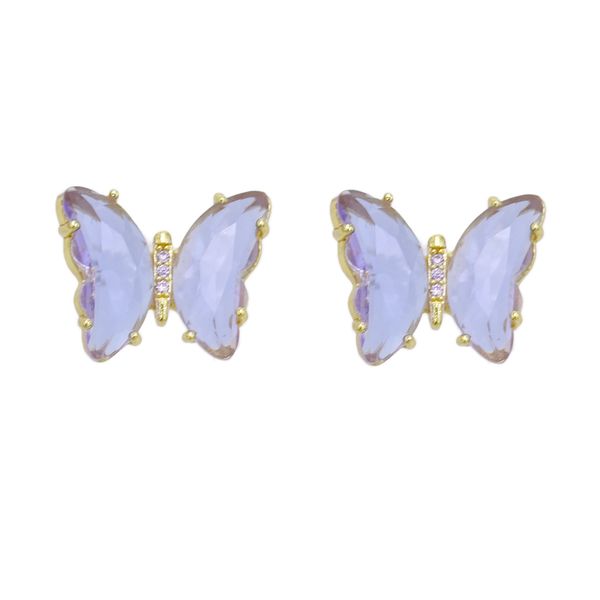 

fashion cute 925 silver stud butterfly earrings with big size crystal statement earrings for women girls love gift