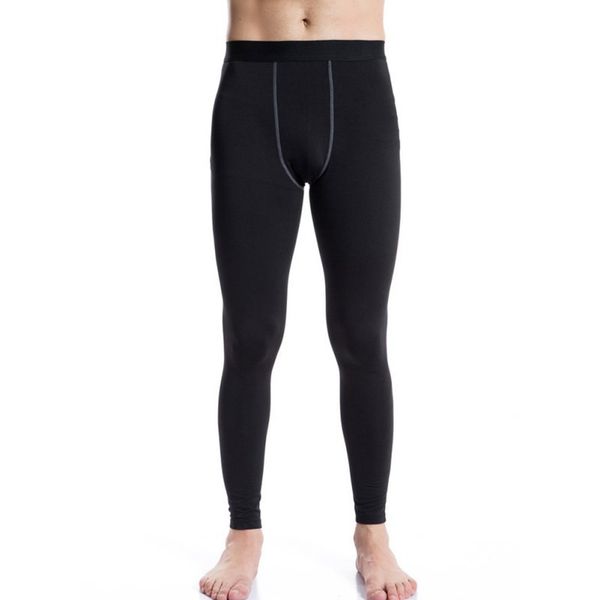 

autumn warm outdoor sport compression man pants brushed elastic tights long joggers slim fitness trousers, Black;blue