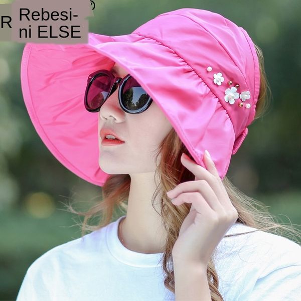 

foldable shade sun cornice sunshade sun-proof uv-proof cloth big brim beach sun hat empty hat, Blue;gray