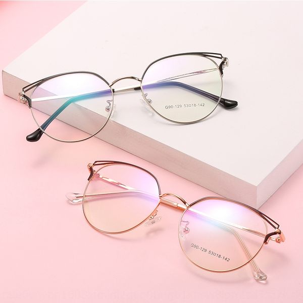 

stainless steel ring plain mirror glasses comfortable to wear full frame optical mirror new korean style simple fashion glasses frame, Silver