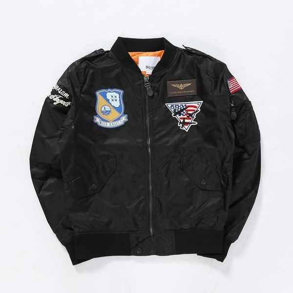 

usa flag army bomber jackets men blue angels flying tigers pilot coats windbreaker hip hop asian size, Black;brown