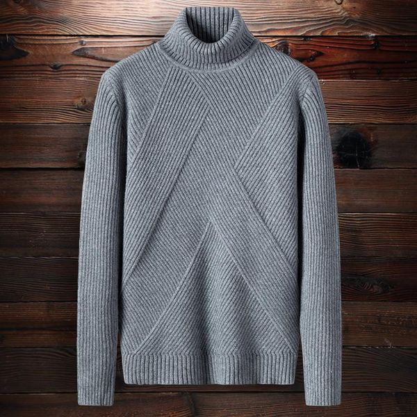 

новый стиль весна и осень повседневные мужские свитера с длинными рукавами пуловер универсальный тенденции моды высокий воротник мужской три, White;black