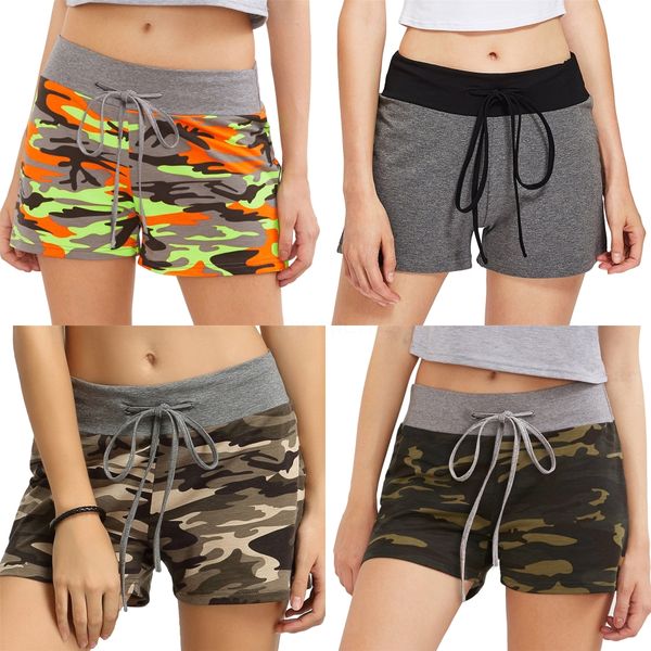 

womail women shorts summer print bohemian casual shorts mid waist short skinny beach daily fashion denim color dropship j23#5261, White;black