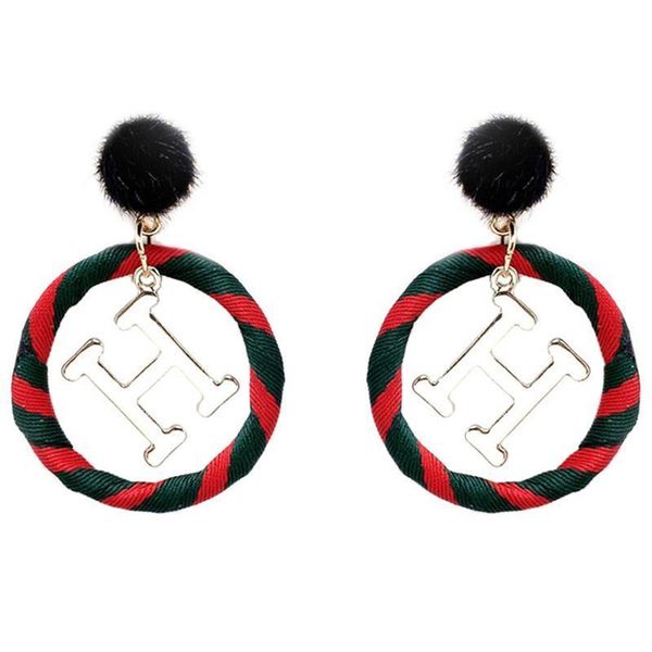 

european and american british style cloth art mao mao earring letter earring twined cloth ring ring earrings fashion exaggerated earrings 66, Golden