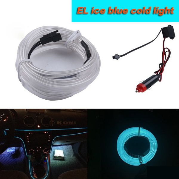 

1m-5m ice blue car cold light led wire cold strip neon lamp atmosphere lights automobile ambient lamps