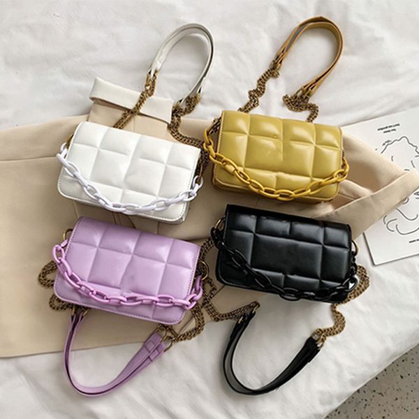 

women brand cross body bags flap hasp candy plain transparency chain handbags one shoulder bag solid color camera bag stylish sell 0202