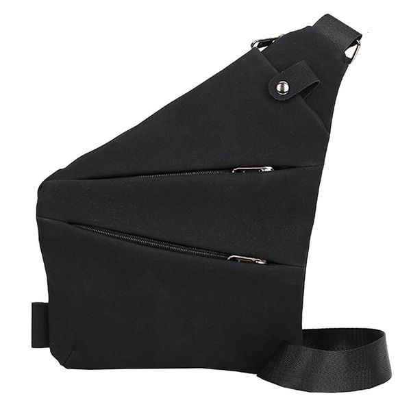 

спящий 401 2020 новый урожай мужчины открытый pure color zipper leather shoulder bag chest сумка талии сумка бесплатная доставка