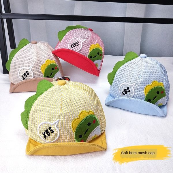 

cap cap sun baby summer thin full mesh baby duck tongue cute breathable mesh hat baseball children's hat soft brim sunshade, Blue;gray