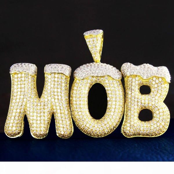 

пользовательское имя snow top cone bubble letters ожерелья подвеска с цепи тенниса мужская циркон hip hop ювелирные merry christmas gift, Silver