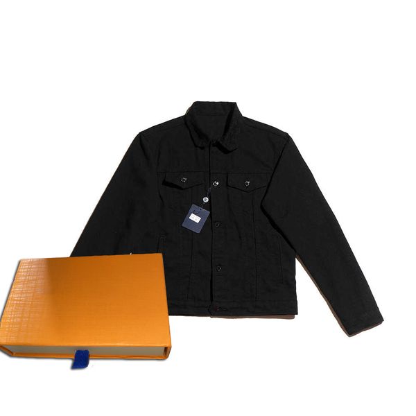 

fashion mens denim jacket men women jackets with letter printed casual autumn streetwear jacket size m-2xl, Black;brown