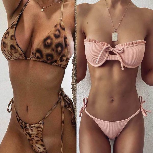 

bikini set 2020 brazilian women swimsuit for girls push up swimwear bikinis mujer bathing suit beachwear bandeau swim wear, White;black