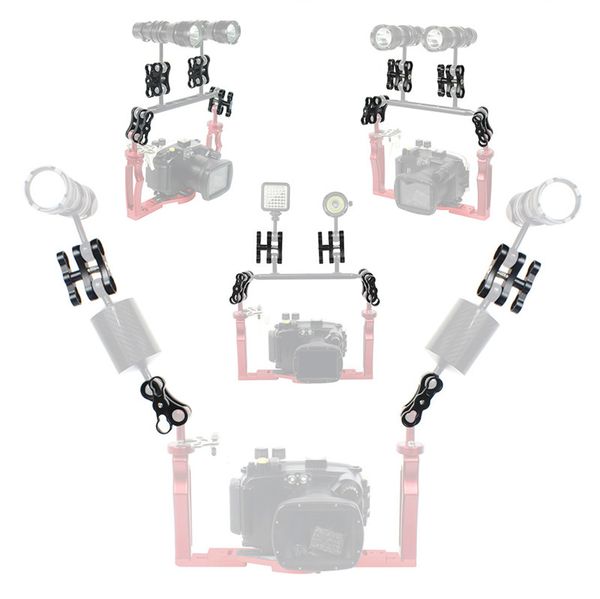 

aluminum alloy ball clip with two holes butterfly clip lamp arm clip is suitable for gopro and other diving camera accessories