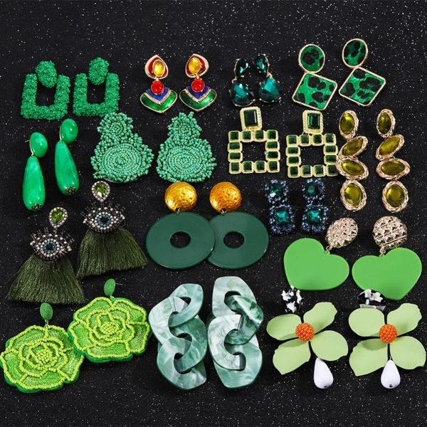 

miwens 2020 new green color 32 designs set punk vintage geometric fashion lady girls gift metal drop dangle earring jewelry a436, Silver
