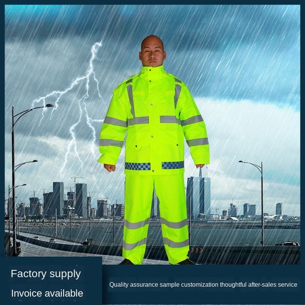 

300d duty fluorescent green 300d waterproof quality assurance split raincoat fluorescent green duty raincoat quality assurance, Red;brown
