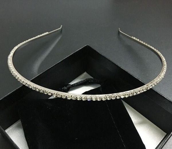 

luxury designer shining crystal hair hoop for women jewelry fashion cz diamond bling bling hairpins headbands for girls birthday gift, Silver