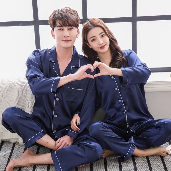 

2xt0a women's autumn long sleeve clothes home pajamas thin imitation silk home clothing women's korean style ice silk large size s, Blue;red