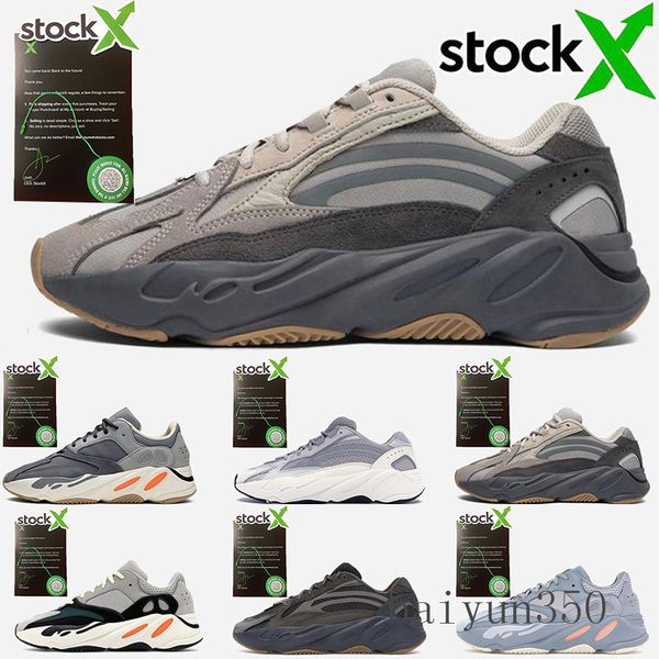 

2019 with box kanye west wave runner boosts 700 v2 static inertia mauve solid grey run casual shoes men's shoes womens sneakers mens sp, Black