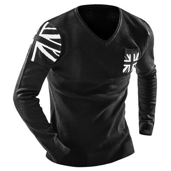 

mebosya 2020 spring british style flag printed sweaters men's warm winter dress pullover slim fit autumn christmas gifts -xxl, White;black