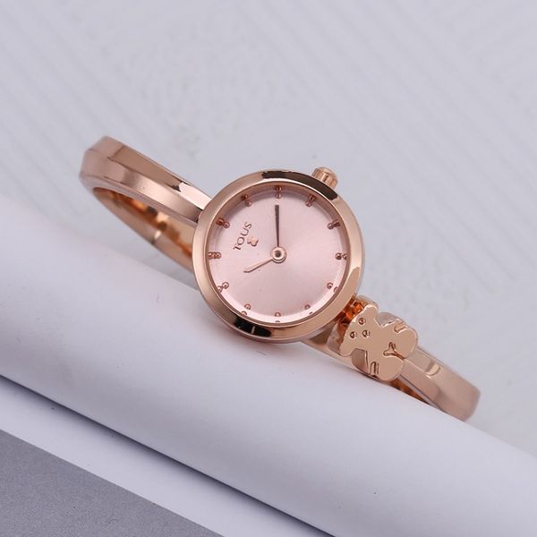 

2020 rose gold designer watches luxury watch men and women quartz watch tous brand bracelet design fashion accessories, Slivery;brown