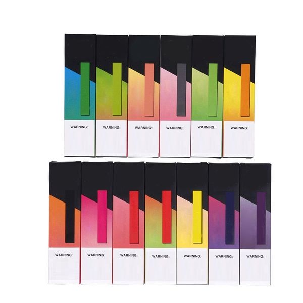 

22 Цвета Puff Одноразовые Vape Бар Pen Pod Новый пакет Starter Kit С 280mAh Аккумулятор 1,3 мл Укажи картридж Puff Батончики устройства Пусто