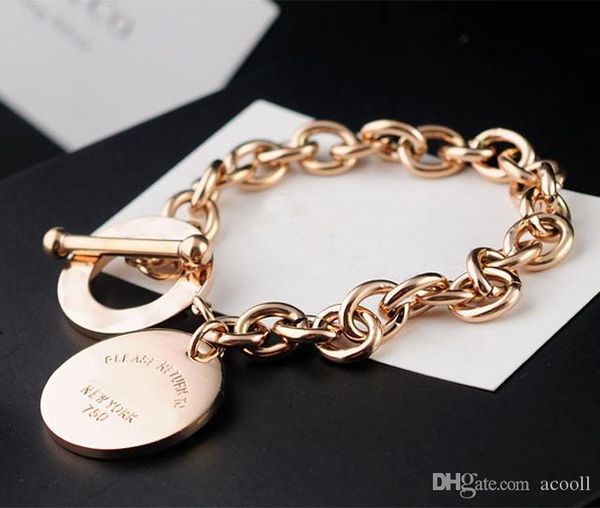 

316l titanium steel gold plated heart pendant bracelet for women's ot buckle bracelet jewelry, Black